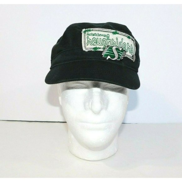 Vintage CFL Saskatchewan Roughriders Old Time Football Black Cap hat - Picture 1 of 9